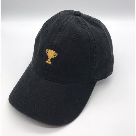 Gold Lurex Trophy Baseball Cap Otto Black 1st Place Award Champion Winner #1 Hat - Picture 3 of 8